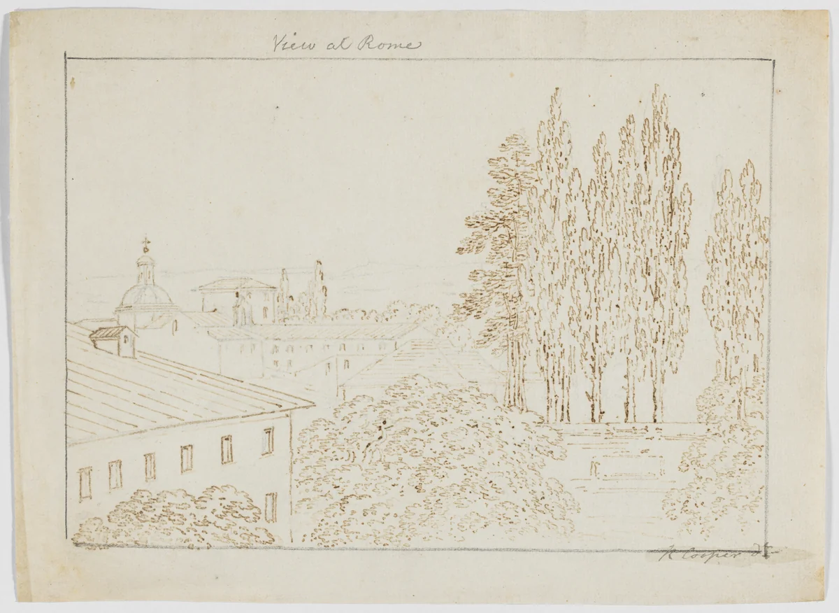View at Rome by Richard Cooper II, drawing, 1774-1775