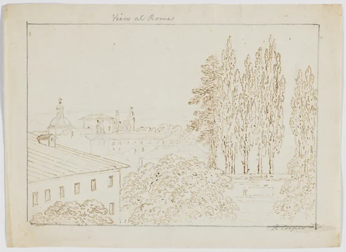 View at Rome by Richard Cooper II, drawing, 1774-1775