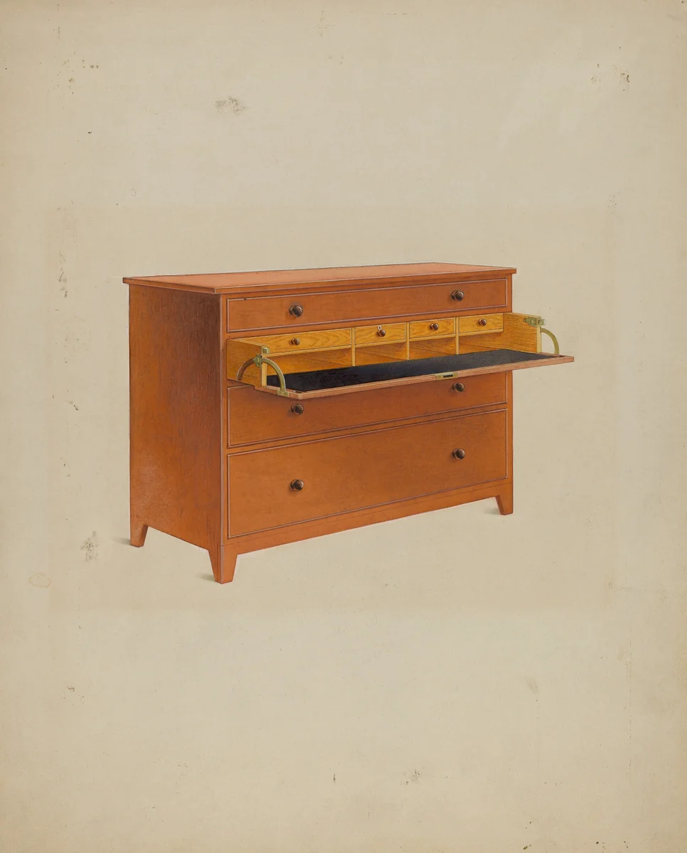 Shaker Desk by John W. Kelleher, index of american design, 1937