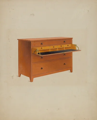 Shaker Desk by John W. Kelleher, index of american design, 1937