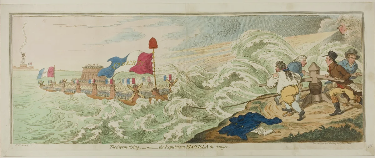The Storm Rising by James Gillray, print, 1798