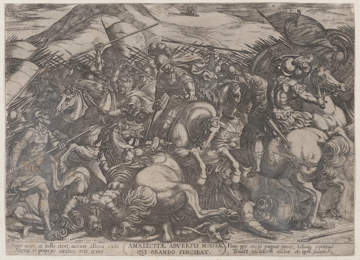 Plate 9: The Israelites Battling the Amalekites, from "The Battles of the Old Testament" by Antonio Tempesta, print, 1585-1615