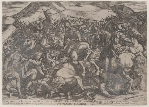 Plate 9: The Israelites Battling the Amalekites, from "The Battles of the Old Testament" by Antonio Tempesta, print, 1585-1615