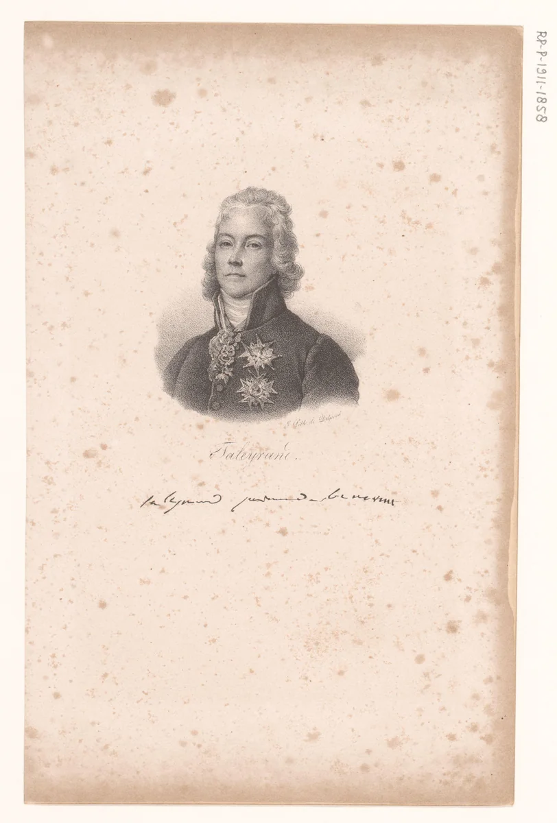 Portret van Charles-Maurice de Talleyrand by anonymous, print, 1818-1842