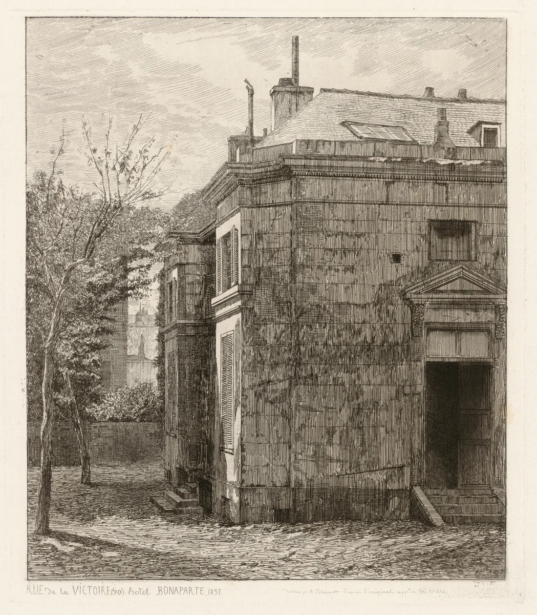 Rue de la Victoire (70). Hôtel Bonaparte by Adolphe Potémont, print, 1857