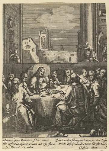 The Last Supper, from "The Passion of Christ" by Nicolas Cochin, print, 1610-1700