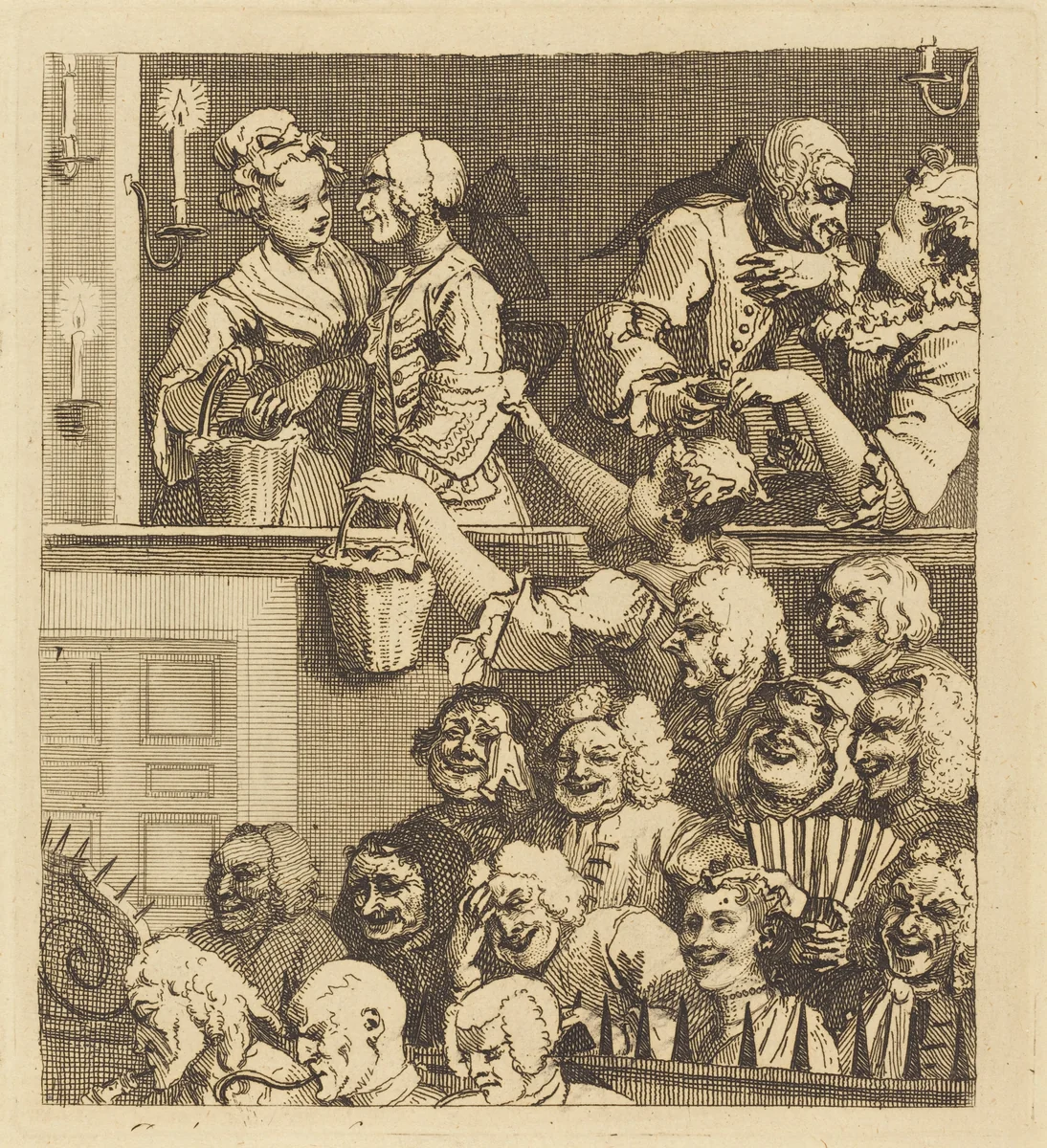 The Laughing Audience by William Hogarth, print, 1733