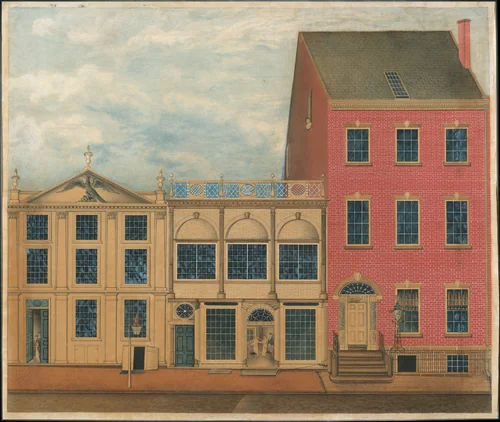 Shop and Warehouse of Duncan Phyfe, 168–172 Fulton Street, New York City by John Rubens Smith, artwork, 1817-1820