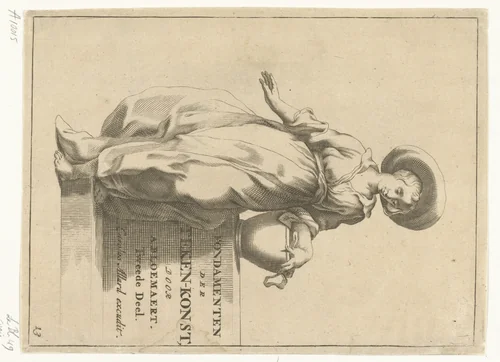 Vrouw met emmer (de Samaritaanse vrouw?) by anonymous, print, 1679-1709