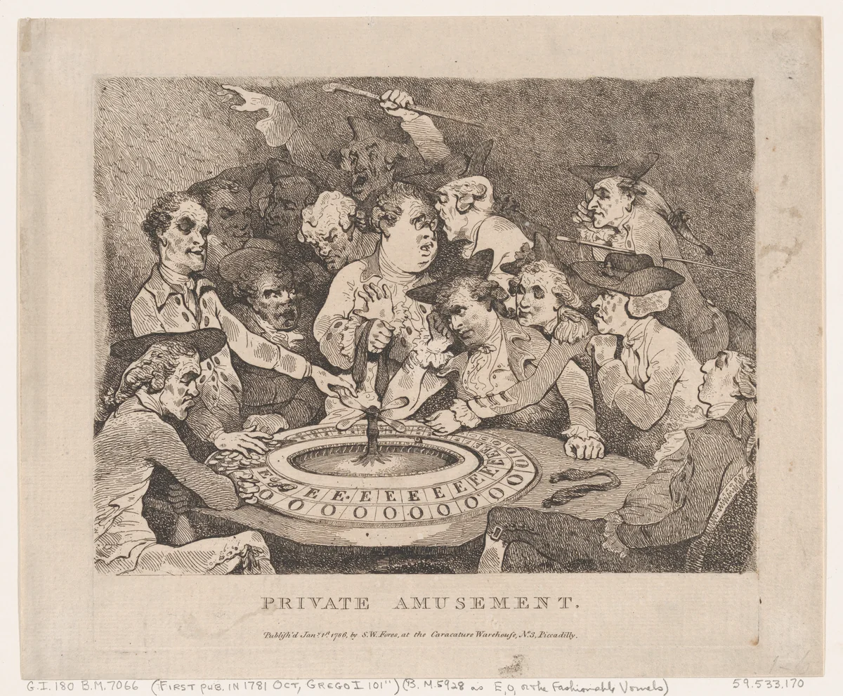 Private Amusement by Thomas Rowlandson, print, 1786