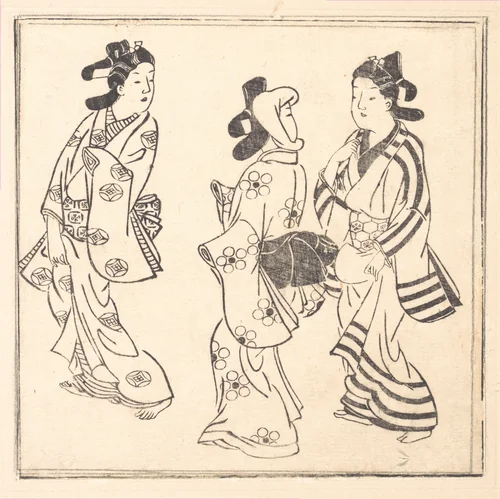 Leaf from a Book Entitled: Wakoku Hiaku-jo: One Hundred Japanese Women by Hishikawa Moronobu (菱川師宣), print, 1625-1694