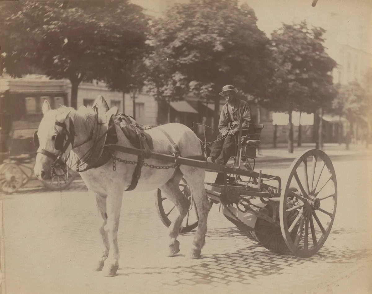 Untitled (man on horsedrawn carriage) by Eugène Atget, photograph, 1899