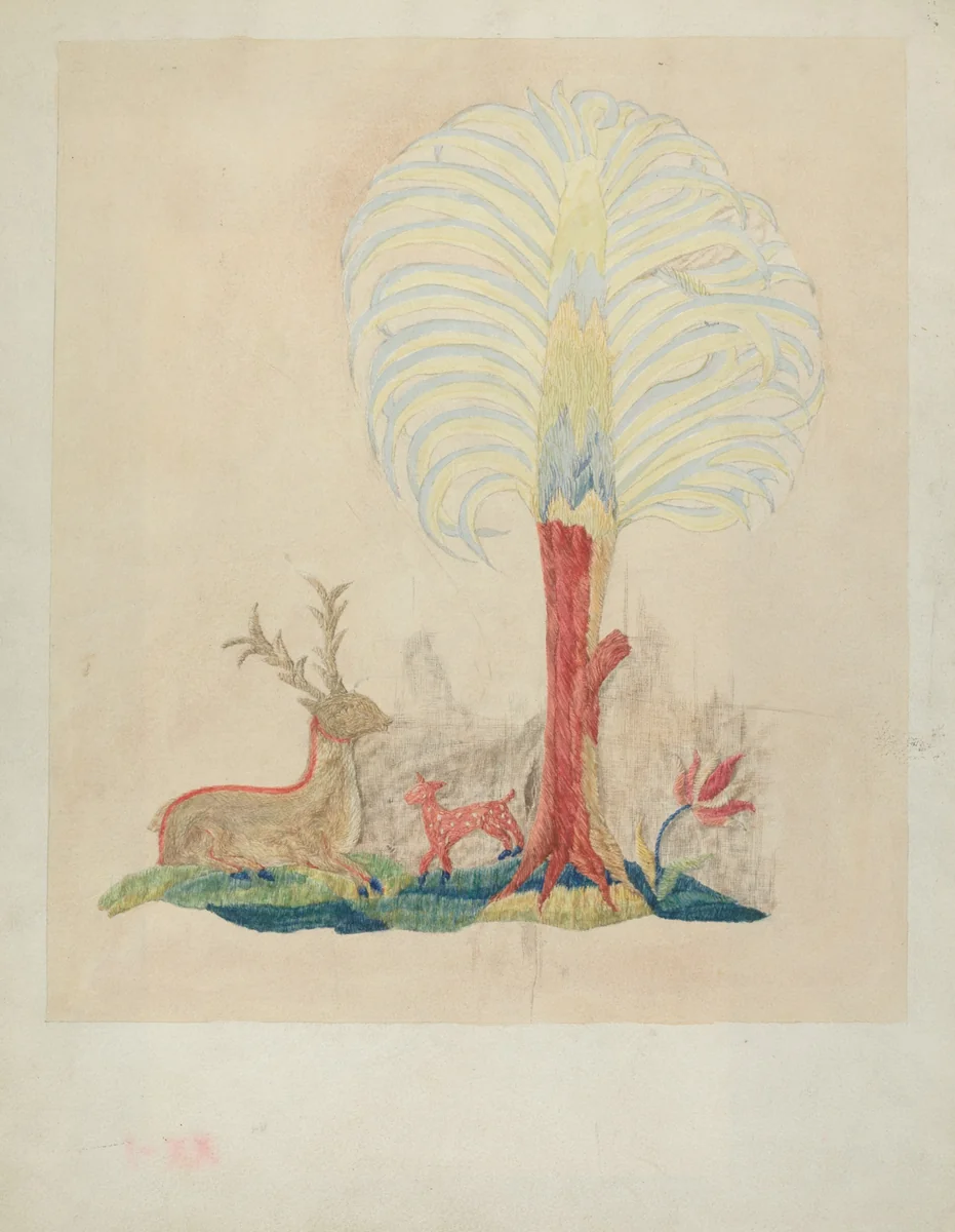 Crewel Embroidery by Helen Dana, index of american design, 1935-1942