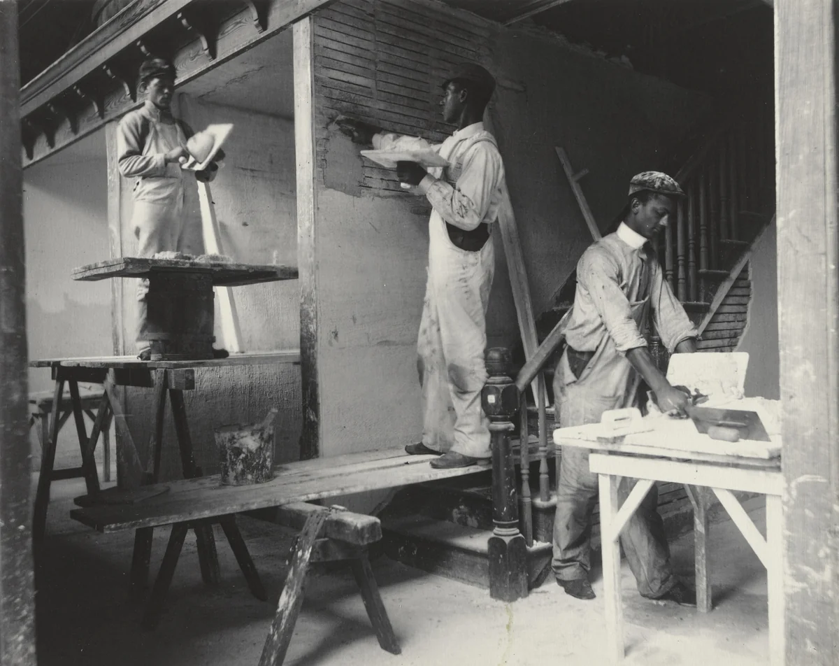 Trade School. Plastering by Frances Benjamin Johnston, photograph, 1899