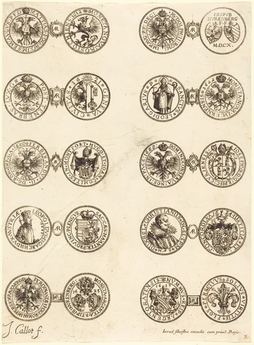 Coins [plate 3] by Jacques Callot, print, 1624-1634