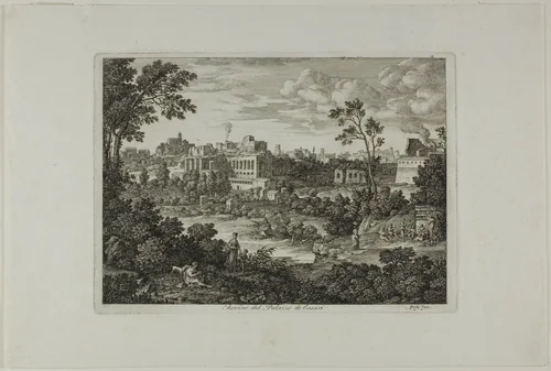 Ruins of the Palace of the Caesars, plate 18 from Die Römische Ansichten by Joseph Anton Koch, print, 1810