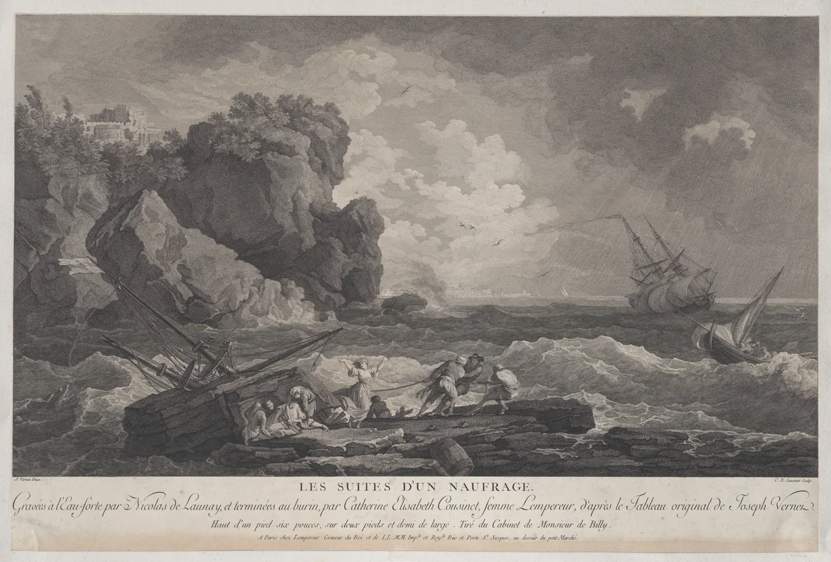 The Remains of a Shipwreck by Joseph Vernet, print, 1745-1805