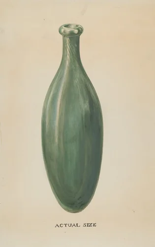 Glass Nursing Bottle by Pauline Fisch, index of american design, 1936