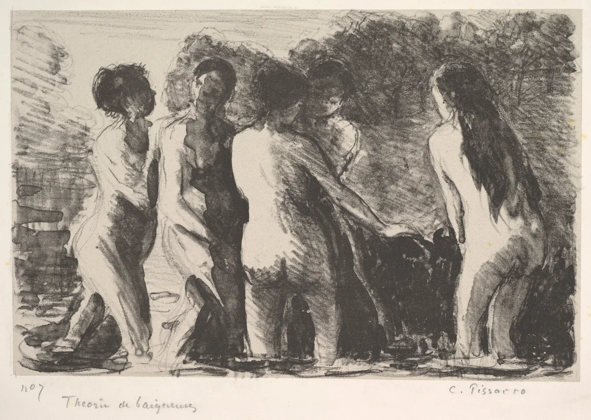 Group of Bathers by Camille Pissarro, print, 1897