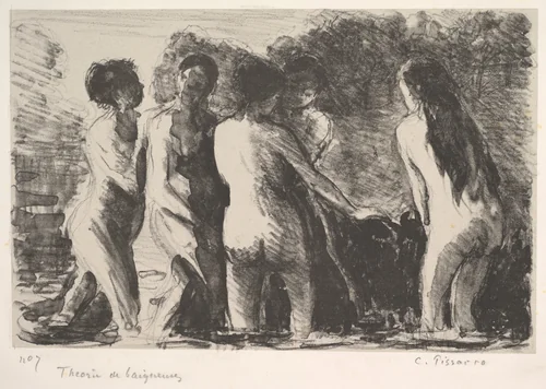 Group of Bathers by Camille Pissarro, print, 1897
