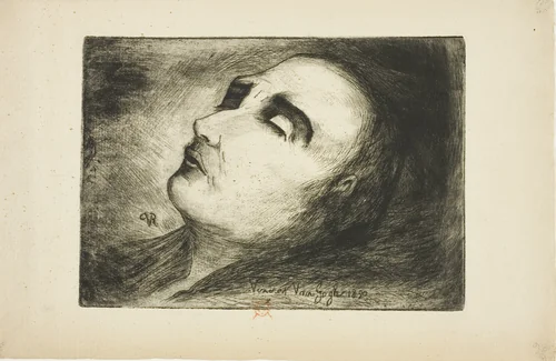 Vincent van Gogh on His Deathbed by Paul Gachet, print, 1890