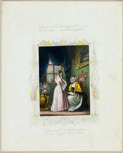 Dear Girl, Whilst Listening to a Lover's Vows (valentine) by Unknown Artist, other, 1835-1845