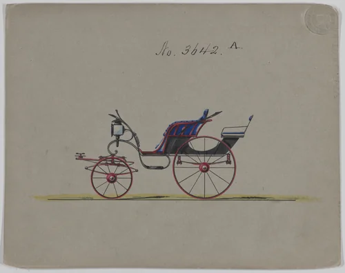 Design for Pony Phaeton, no. 3642a by Brewster & Co., drawing, 1880