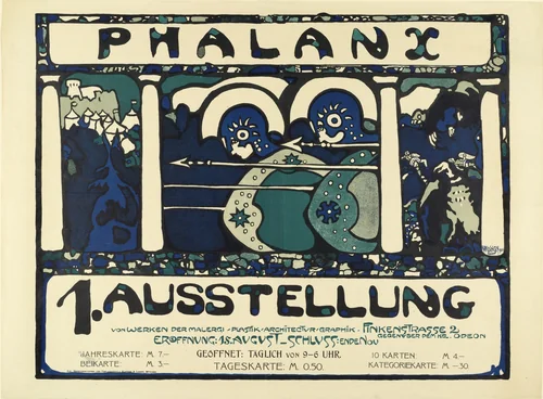 Poster for the 1st Exhibition of the "Phalanx" (Plakat für die erste Ausstellung der "Phalanx") by Wassily Kandinsky, print, 1901