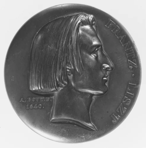 Frantz Liszt (1811–1866) by Jean-François-Antoine Bovy, metalwork, 1840