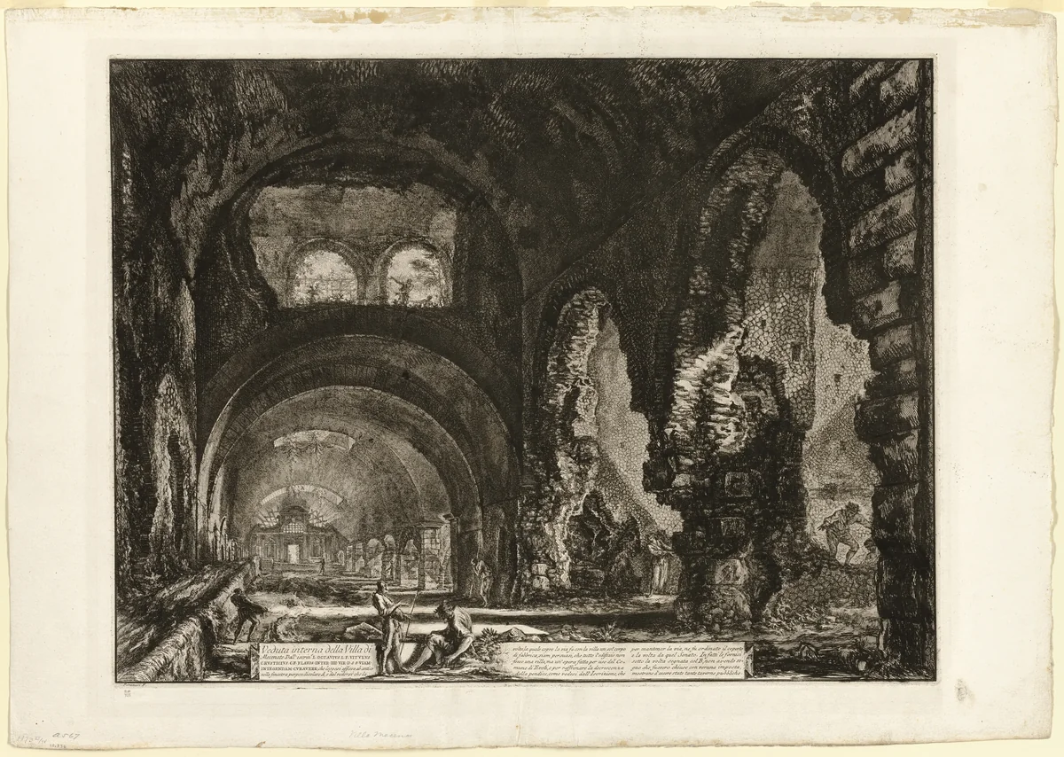 Interior view of the villa of Maecenas, from Views of Rome by Giovanni Battista Piranesi, print, 1764