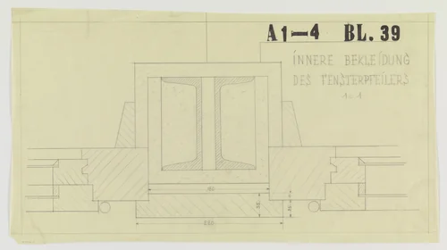 Weissenhof Apartment House, "The Dwelling" Exhibition, Stuttgart, Germany (Section, inner core of window pillar) by Ludwig Mies van der Rohe, mies van der rohe archive, 1926