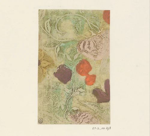 Blad met bloemen by anonymous, other, 1750-1800