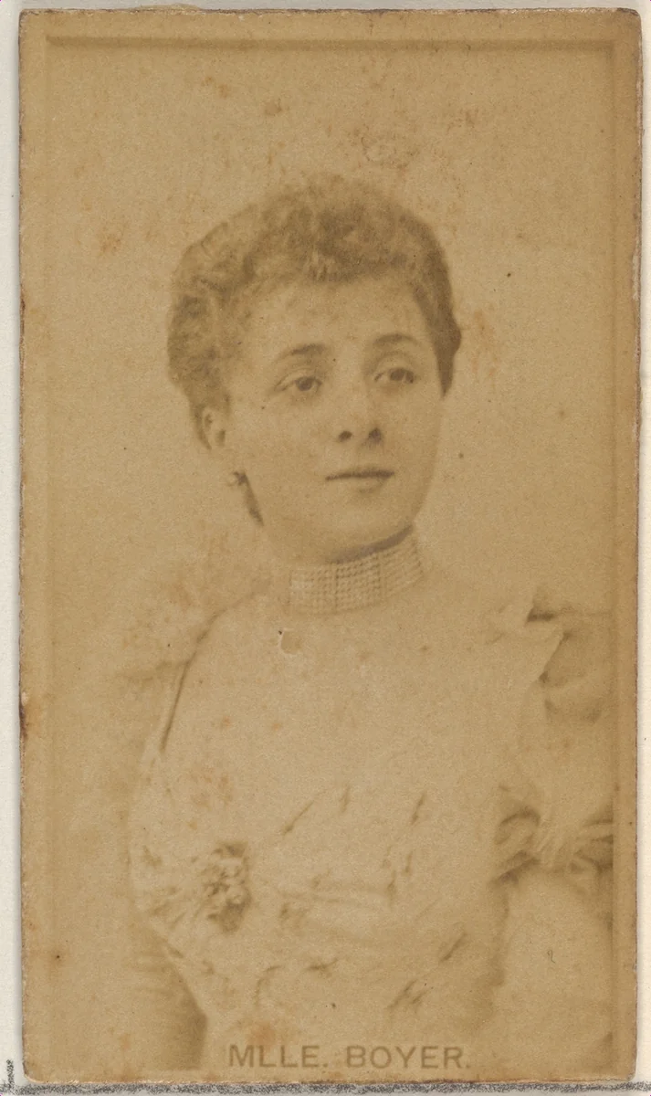 Mlle. Boyer, from the Actors and Actresses series (N45, Type 8) for Virginia Brights Cigarettes by Allen & Ginter, photograph, 1885-1891