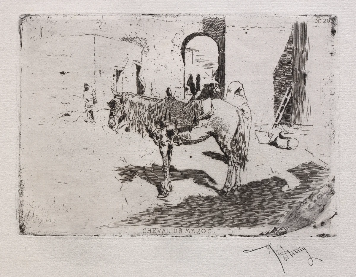 Moroccan Horse by Mariano Fortuny, print, 1857-1867