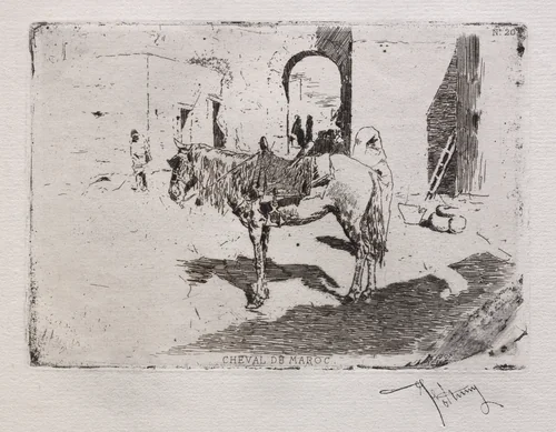 Moroccan Horse by Mariano Fortuny, print, 1857-1867