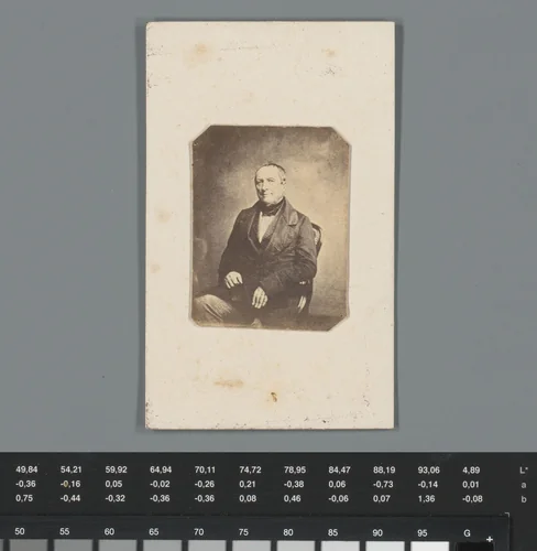 Portret van arts G. Dessaint als reclame voor zijn praktijk by anonymous, photograph, 1850-1915