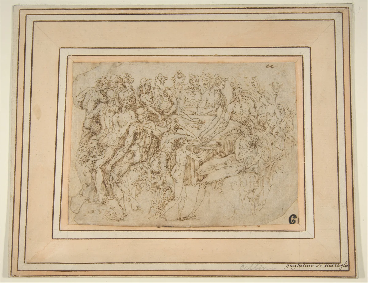 The Banquet of the Gods by Guglielmo della Porta, drawing, 1534-1577