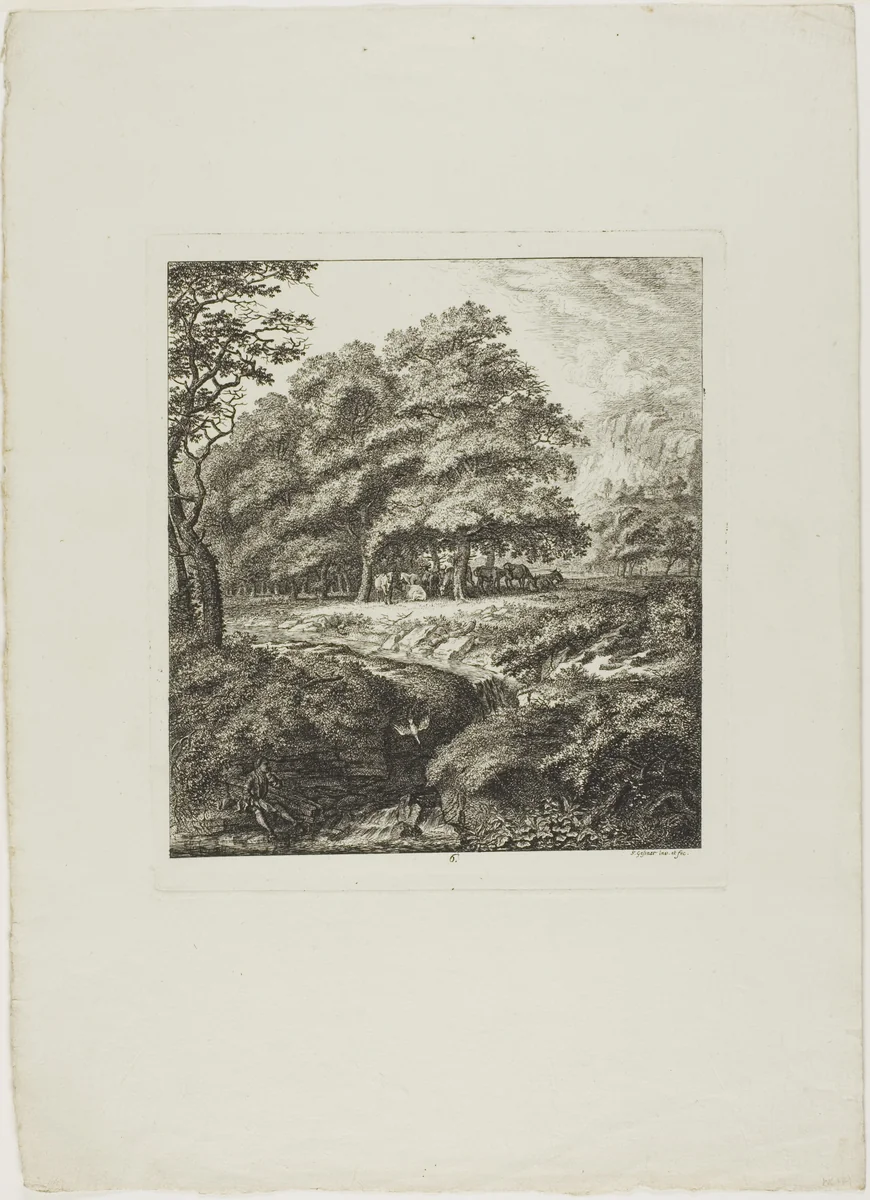 Man Reading a Book by Salomon Gessner, print, 1764