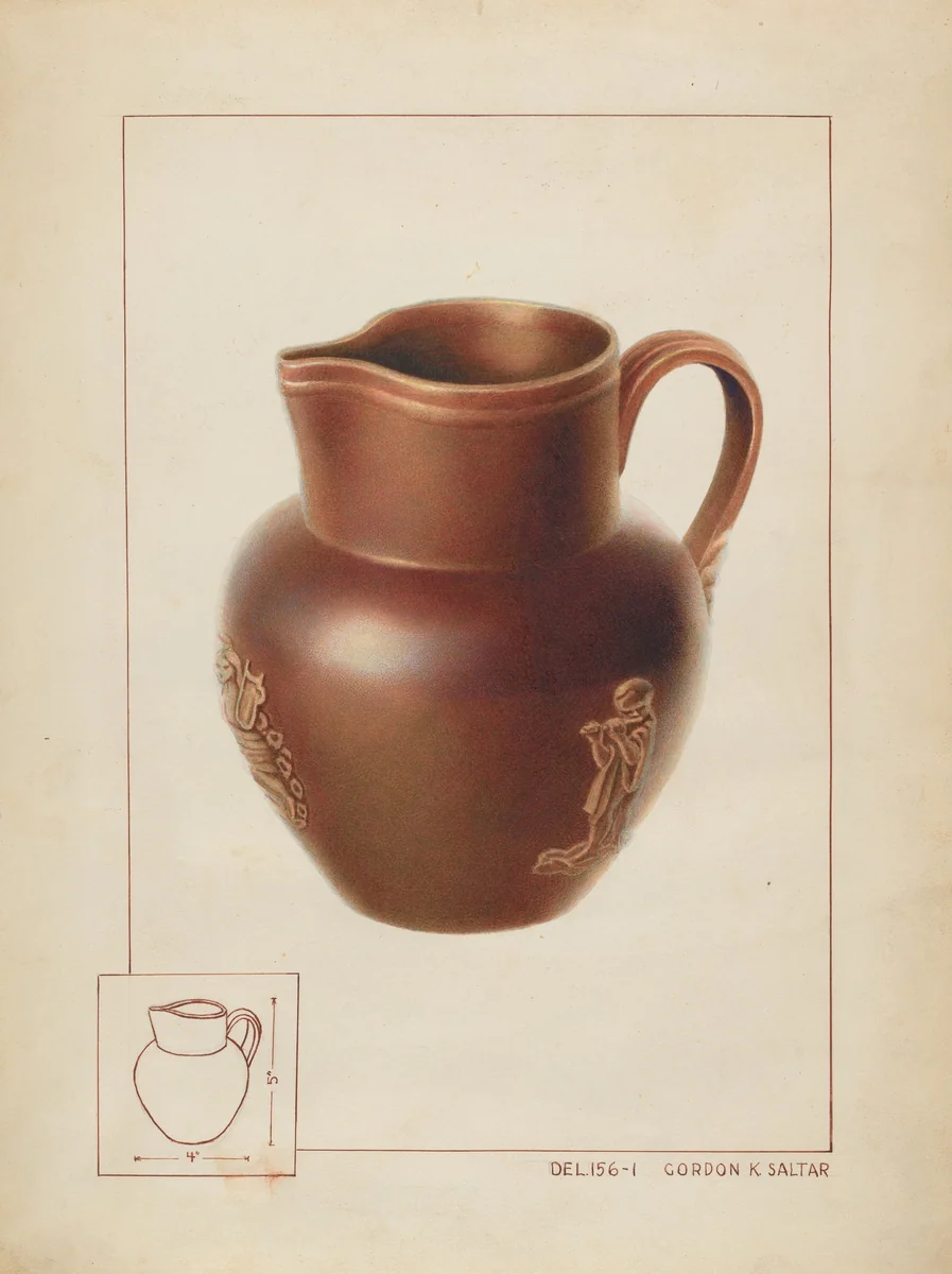 Pitcher by Gordon Saltar, index of american design, 1937