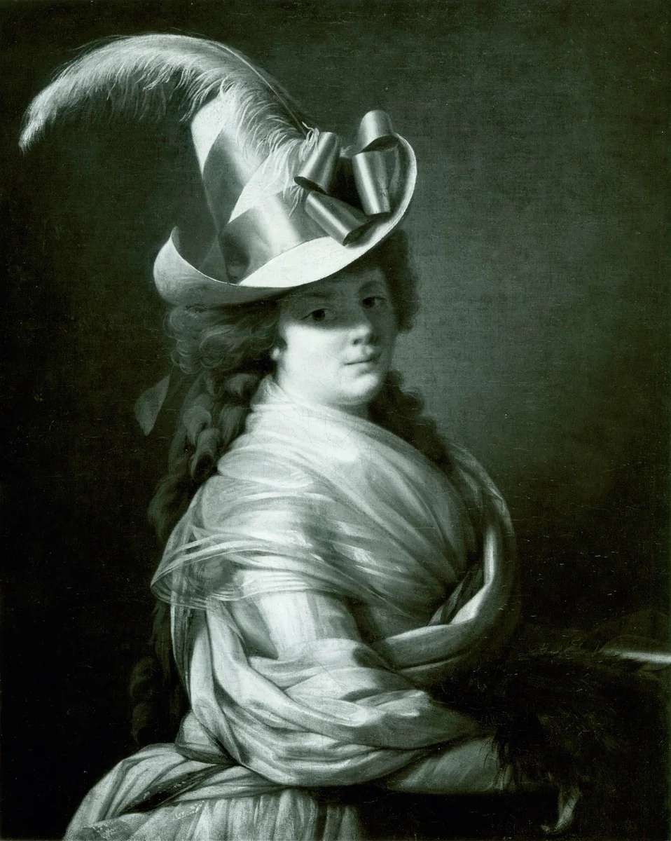 Woman in a Straw Hat by Artist Unknown, painting, 1785-1795