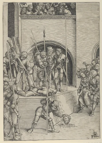 The Beheading of St. John the Baptist by Lucas Cranach, print, 1472-1553