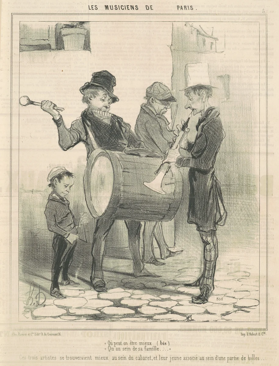Ou peut on être mieux ... by Honoré Daumier, print, 1841