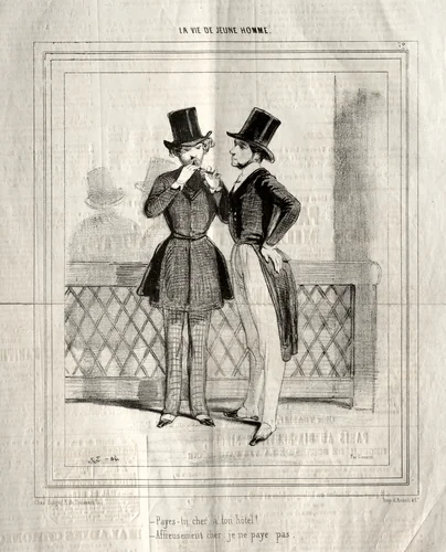 La Vie de Jeune Homme by Paul Gavarni, print, 1842