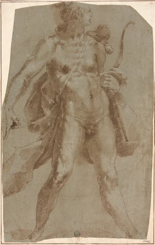 Apollo by Jan Harmensz. Muller, drawing, 1595-1605