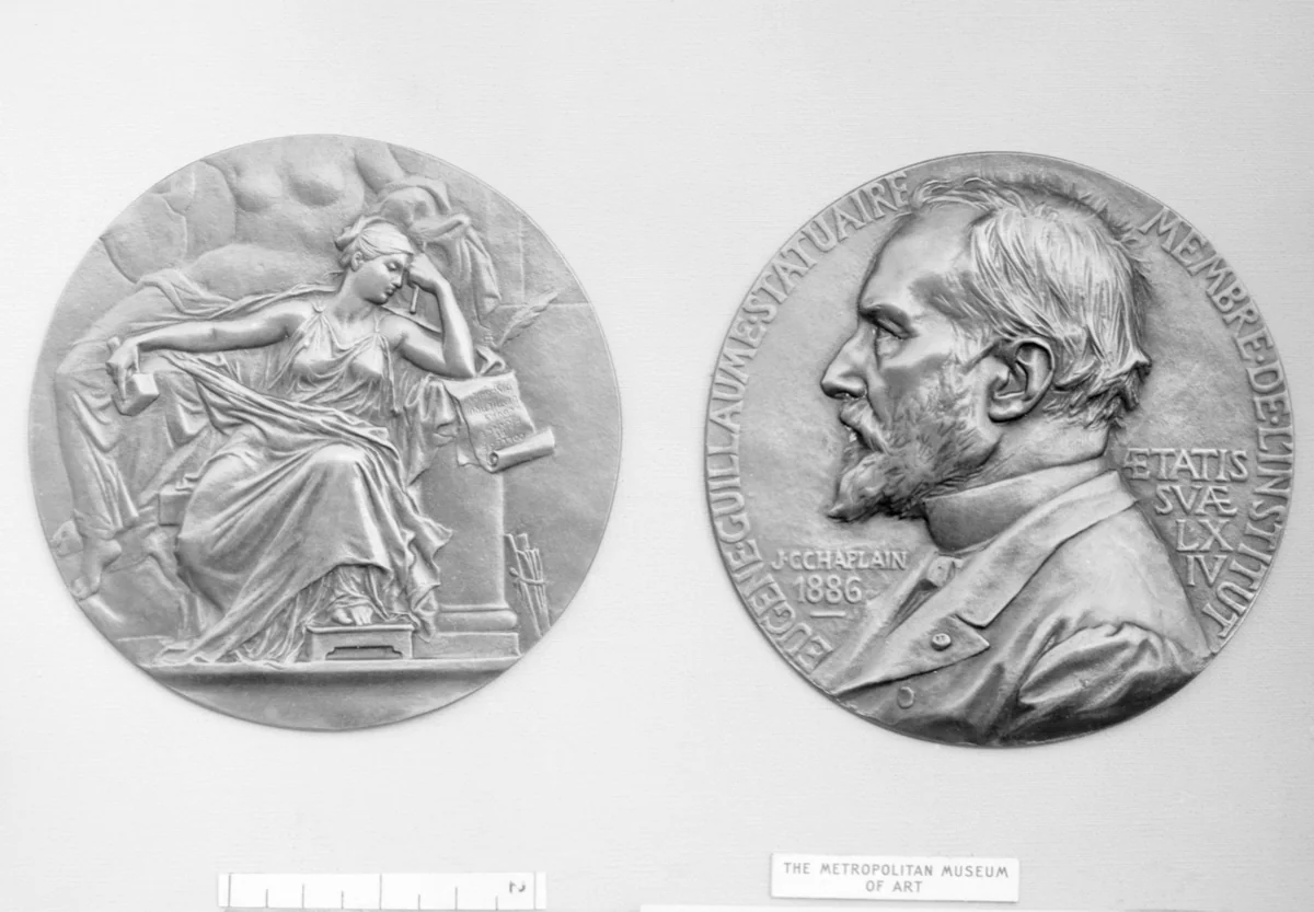 In honor of the sculptor, Eugene Guillaume by Jules-Clément Chaplain, metalwork, 1886
