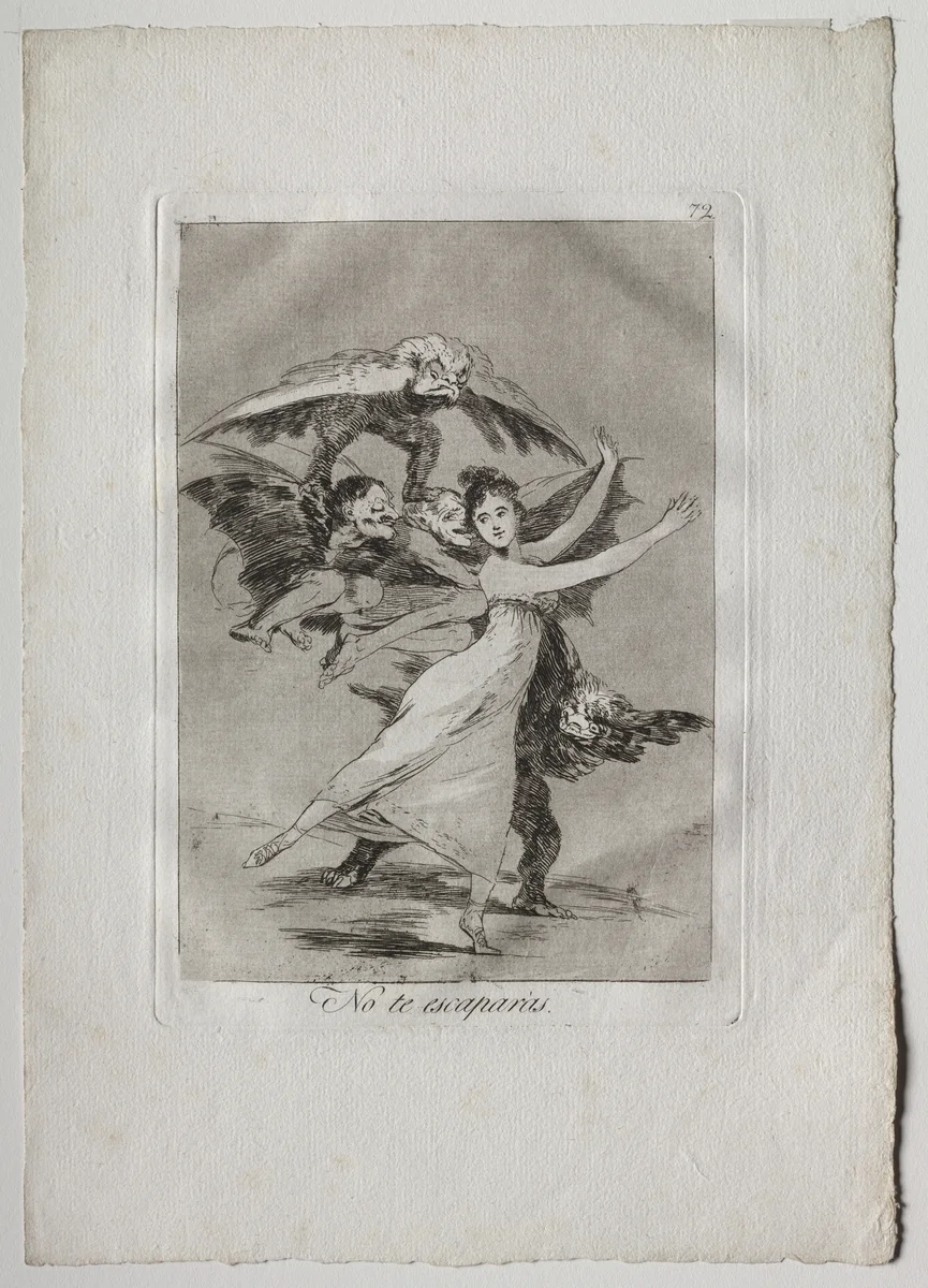 You Will Not Escape, Plate 72 by Francisco de Goya, print, 1799