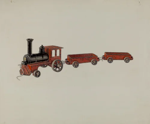 Toy Train by R. Stone, index of american design, 1935-1942