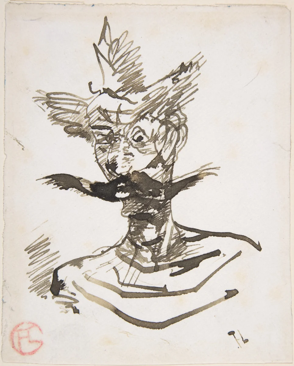 The Clown: M. Joret by Henri de Toulouse-Lautrec, drawing, 1885