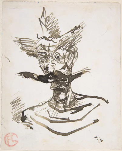 The Clown: M. Joret by Henri de Toulouse-Lautrec, drawing, 1885