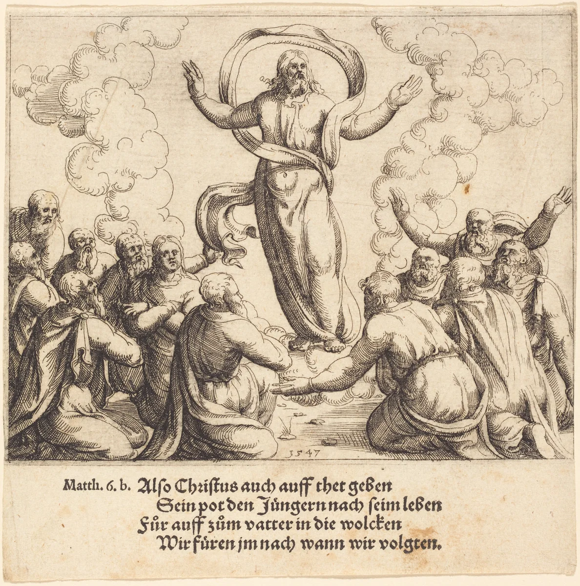 The Ascension by Augustin Hirschvogel, print, 1547